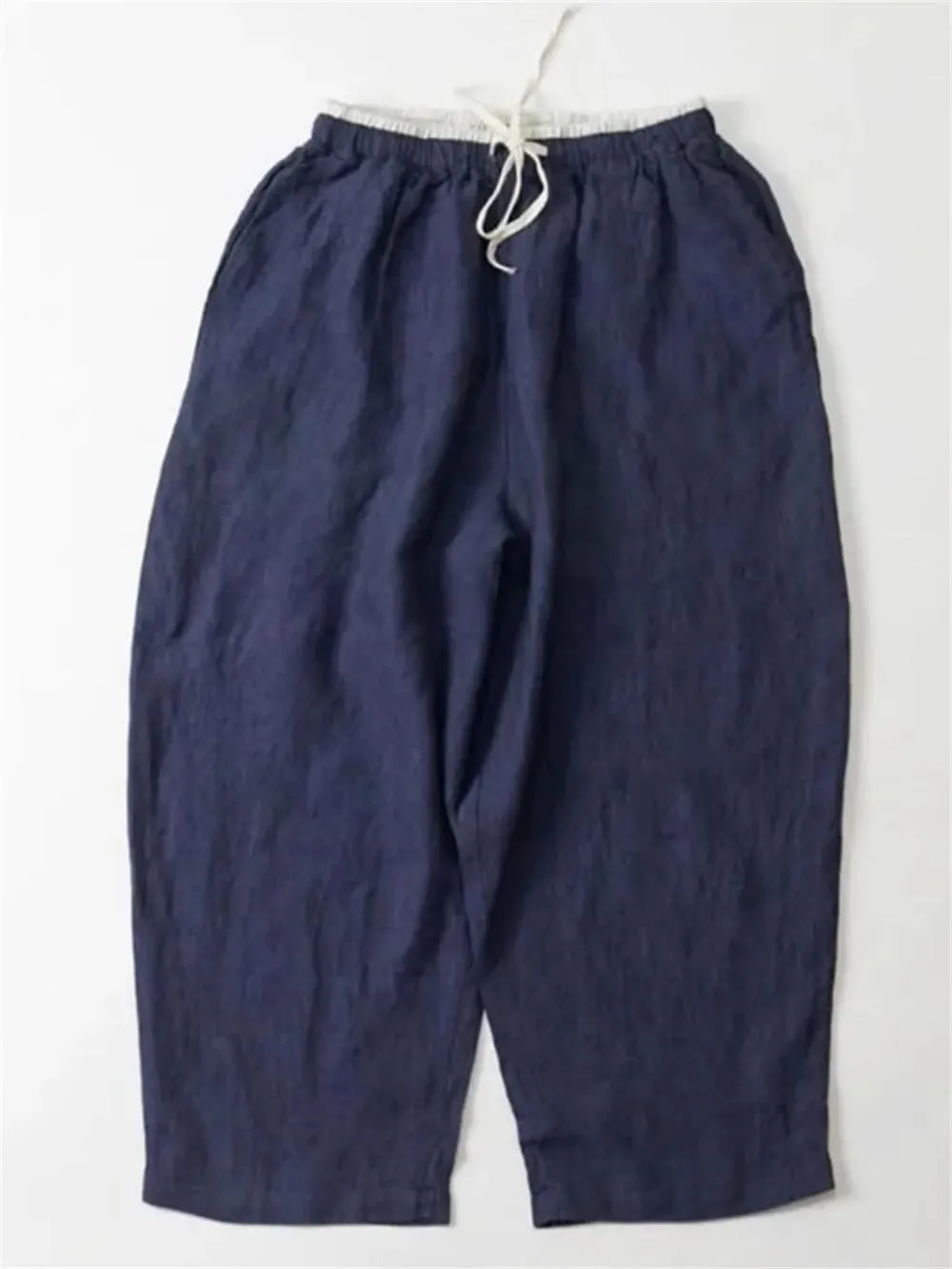 Hndudnff Women Summer High Waist Drawstring Trousers Casual Loose Patchwork Wide Leg Harem Pants