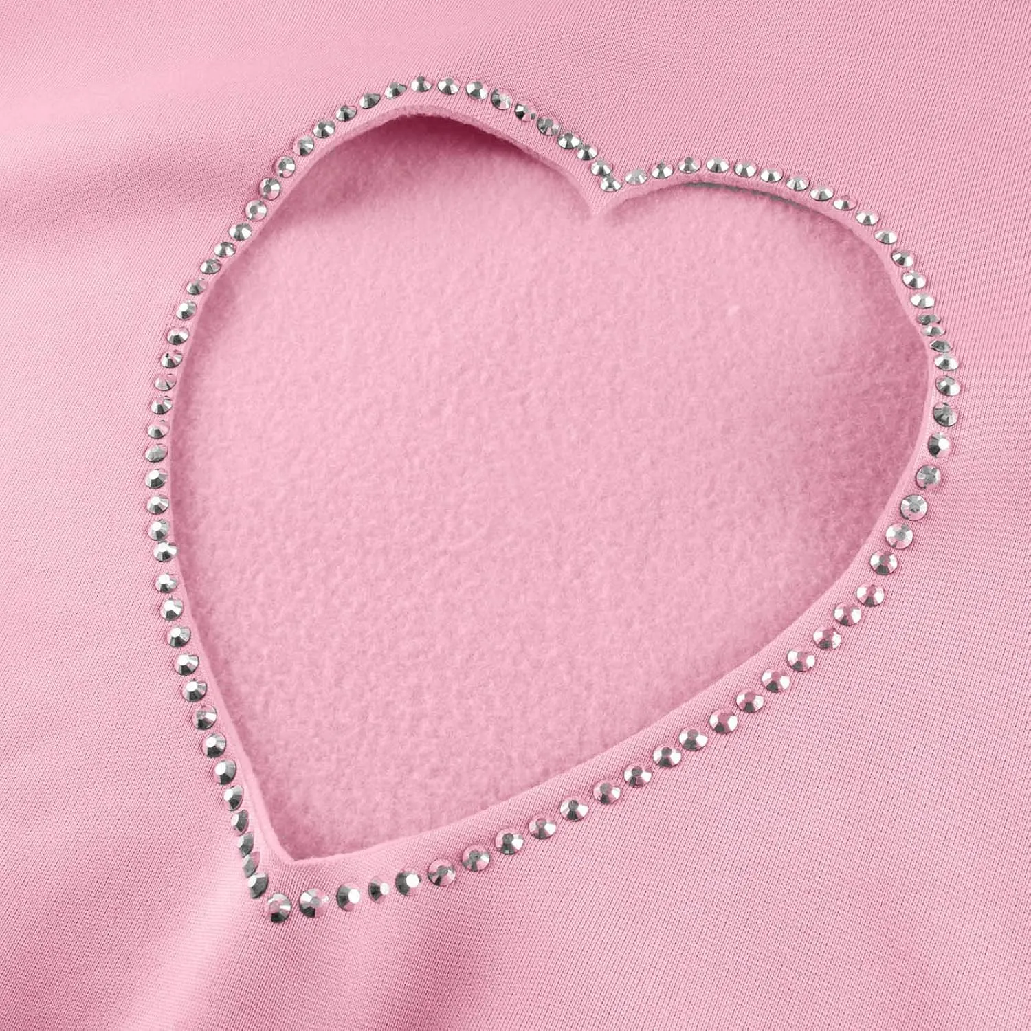 Hoodies for Women Diamonds Sweet Love Cutout Backless Sweatshirts Oversized Hooded Sweatshirt Casual Loose Pullover