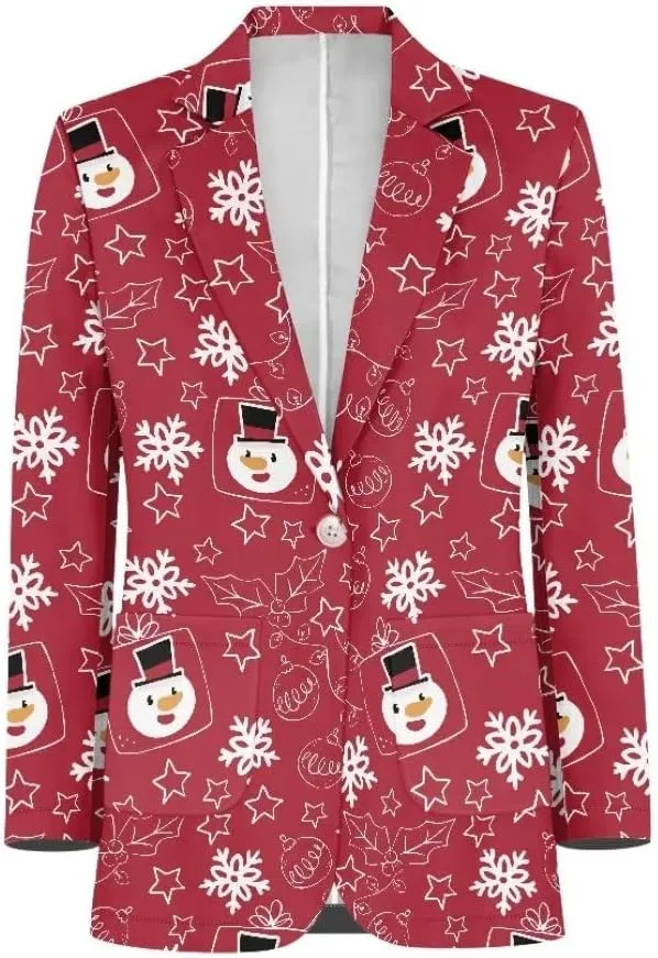Horeset American Flag Bald Eagle Women's Graphic Print Blazer Button Open Front Long Sleeve Jacket