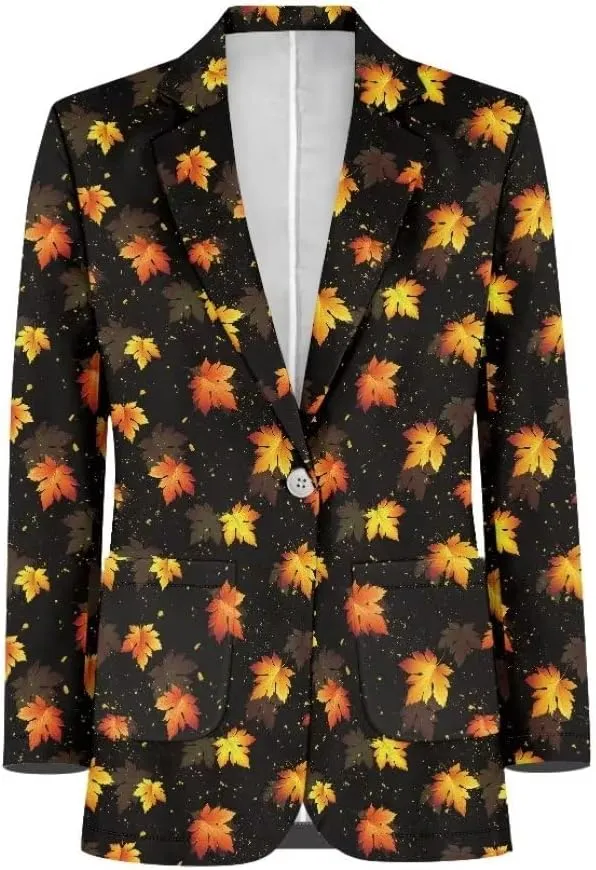 Horeset American Flag Bald Eagle Women's Graphic Print Blazer Button Open Front Long Sleeve Jacket