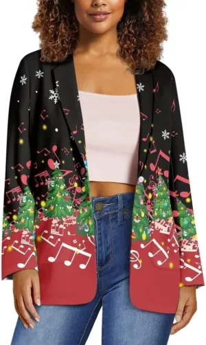 Horeset American Flag Bald Eagle Women's Graphic Print Blazer Button Open Front Long Sleeve Jacket
