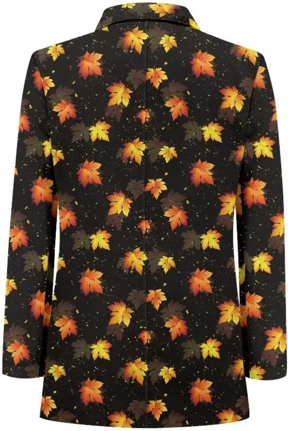 Horeset American Flag Bald Eagle Women's Graphic Print Blazer Button Open Front Long Sleeve Jacket