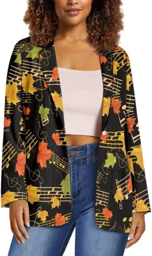 Horeset American Flag Bald Eagle Women's Graphic Print Blazer Button Open Front Long Sleeve Jacket