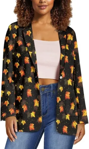 Horeset American Flag Bald Eagle Women's Graphic Print Blazer Button Open Front Long Sleeve Jacket