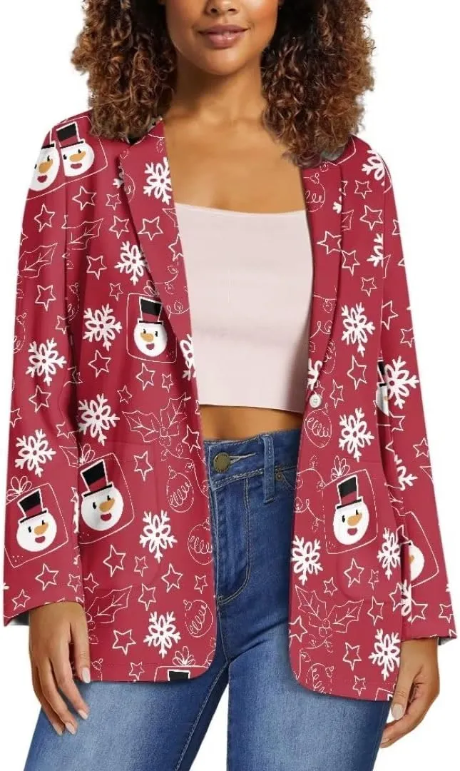 Horeset American Flag Bald Eagle Women's Graphic Print Blazer Button Open Front Long Sleeve Jacket