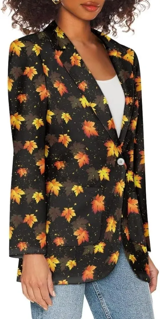 Horeset American Flag Bald Eagle Women's Graphic Print Blazer Button Open Front Long Sleeve Jacket