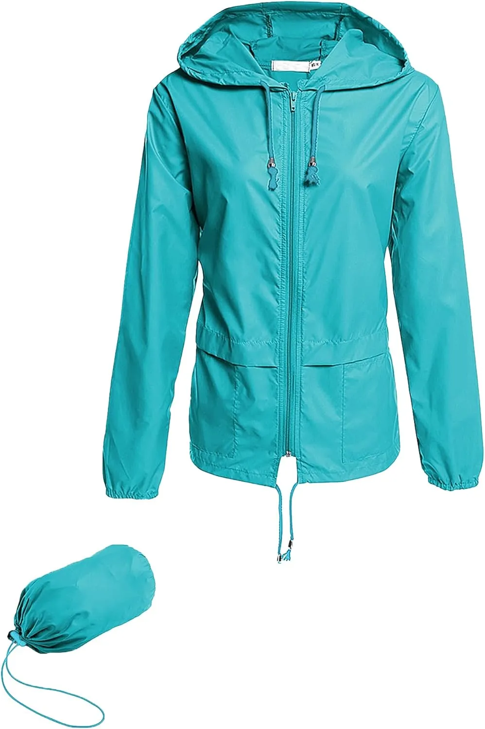 Hount Women's Lightweight Hooded Raincoat Waterproof Packable Active Outdoor Rain Jacket (S-3XL)