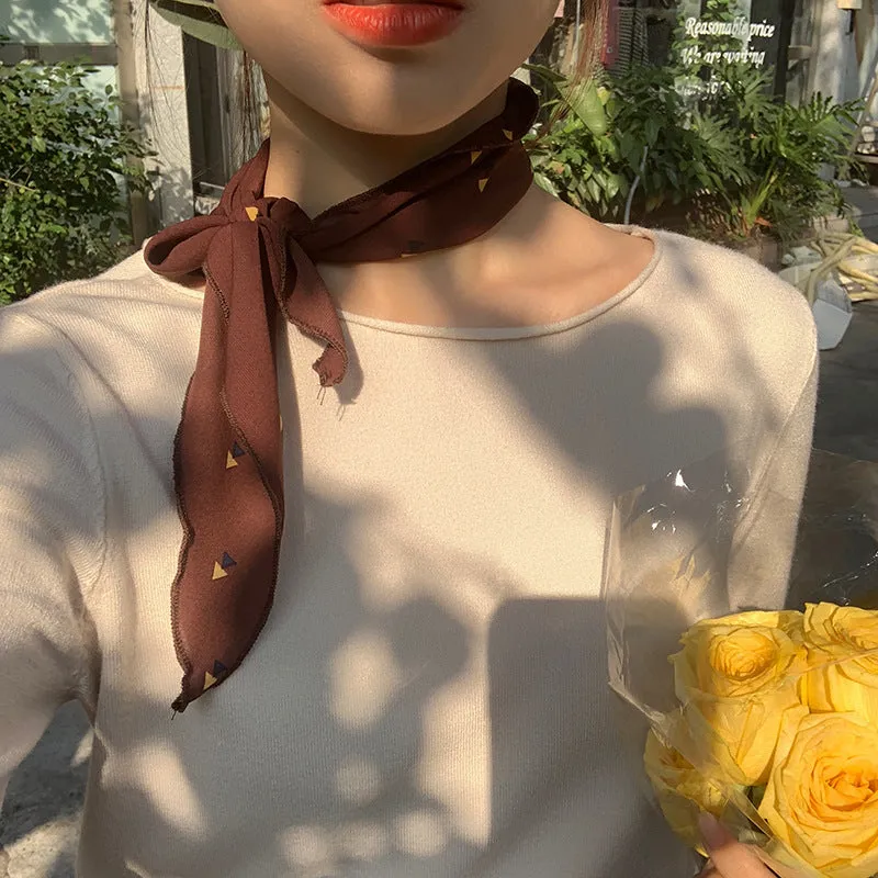insSolid Colored Minimalist Lazy Folded Knitted Matching Sweater Women Korean Student All-Matching Outerwear