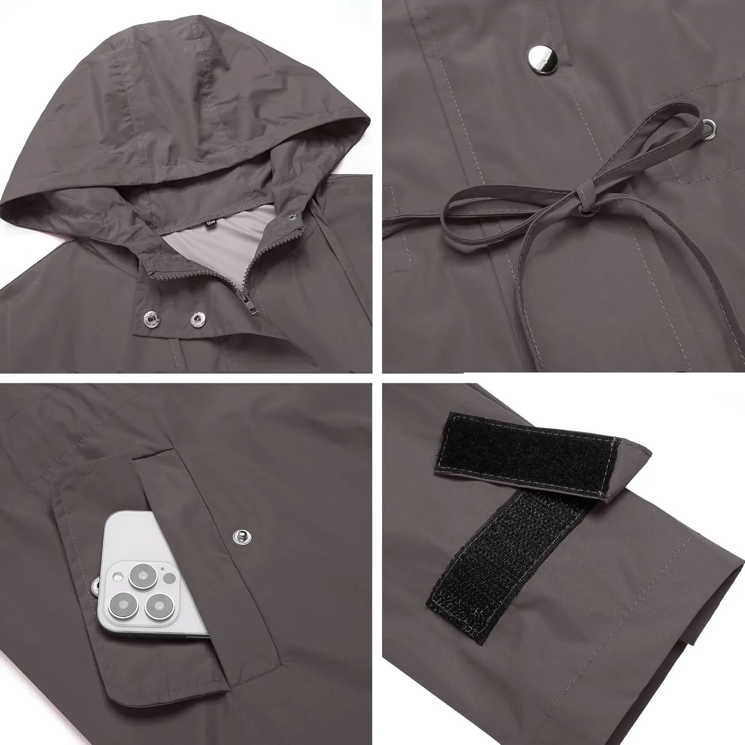 IN'VOLAND Plus Size Rain Jackets For Women Waterproof Rain Coats with Hood Lightweight Windbreaker Outdoor Trench Coat