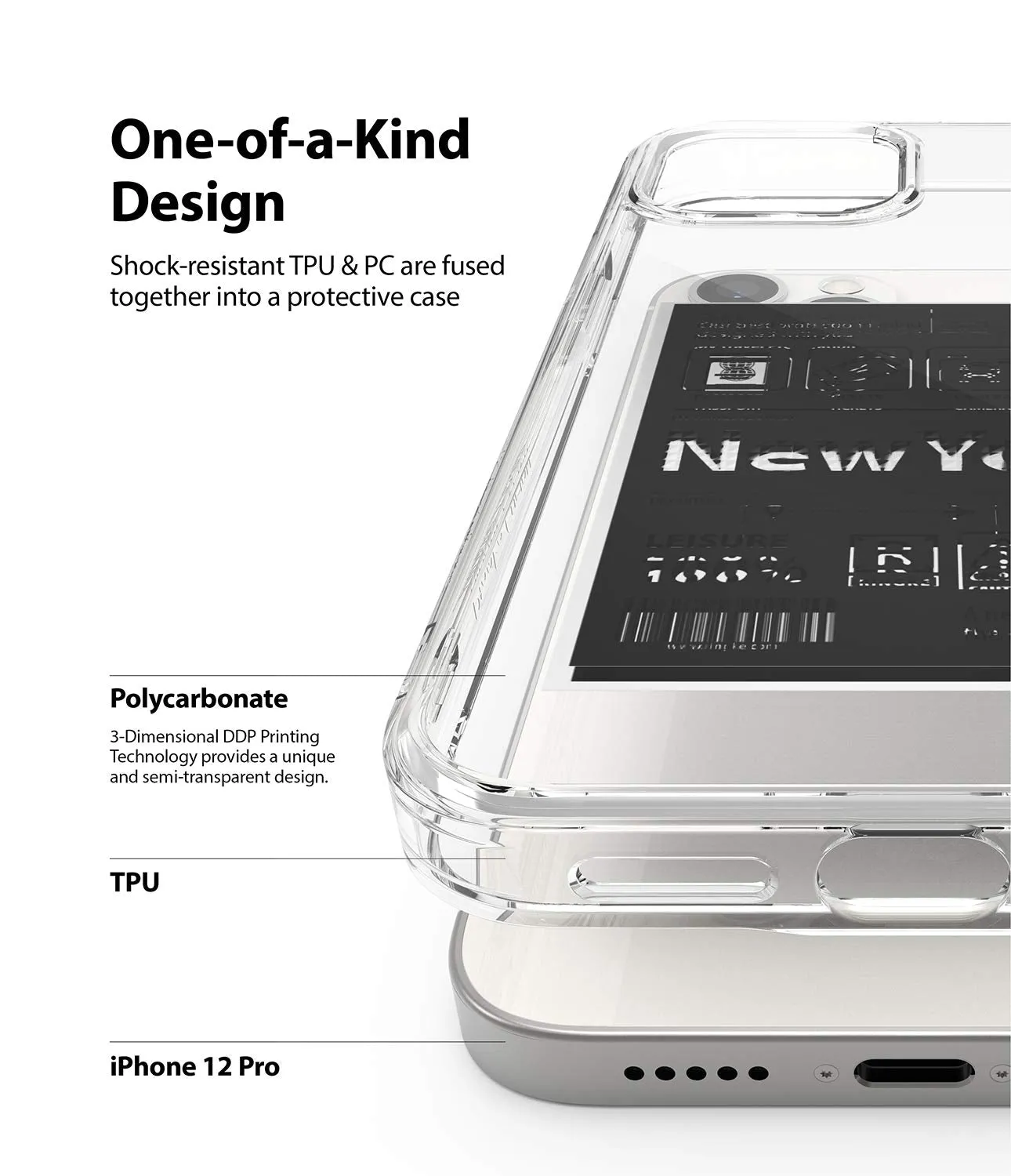 iPhone 12 / 12 Pro Back Cover Case | Fusion Design - New York : Label