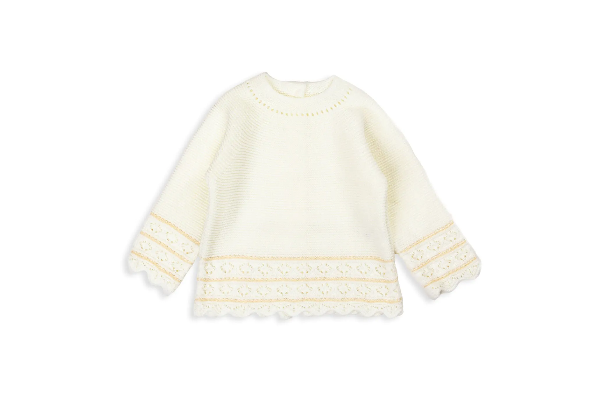 Ivory  & Beige Knit Baby Shorts Set