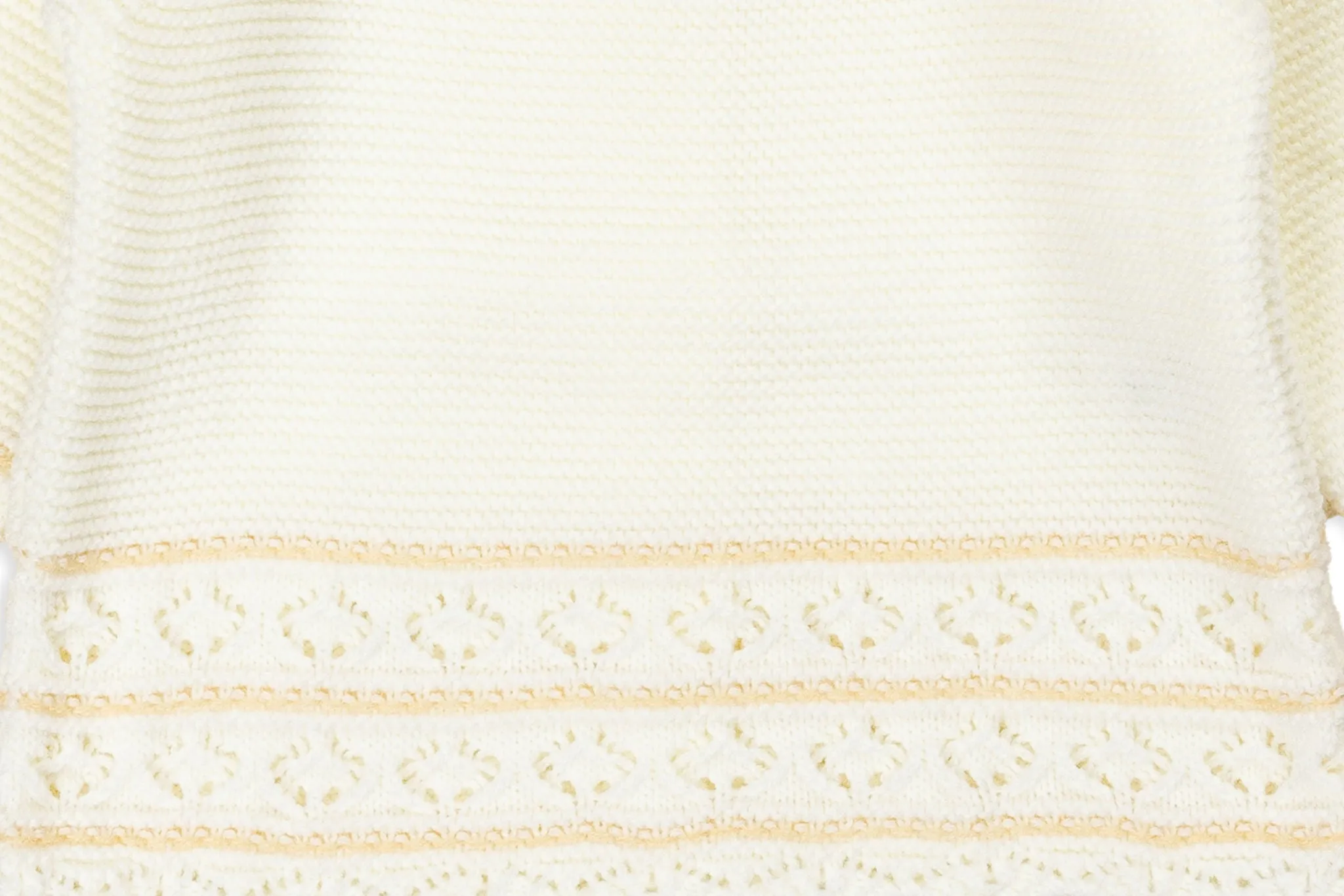 Ivory  & Beige Knit Baby Shorts Set