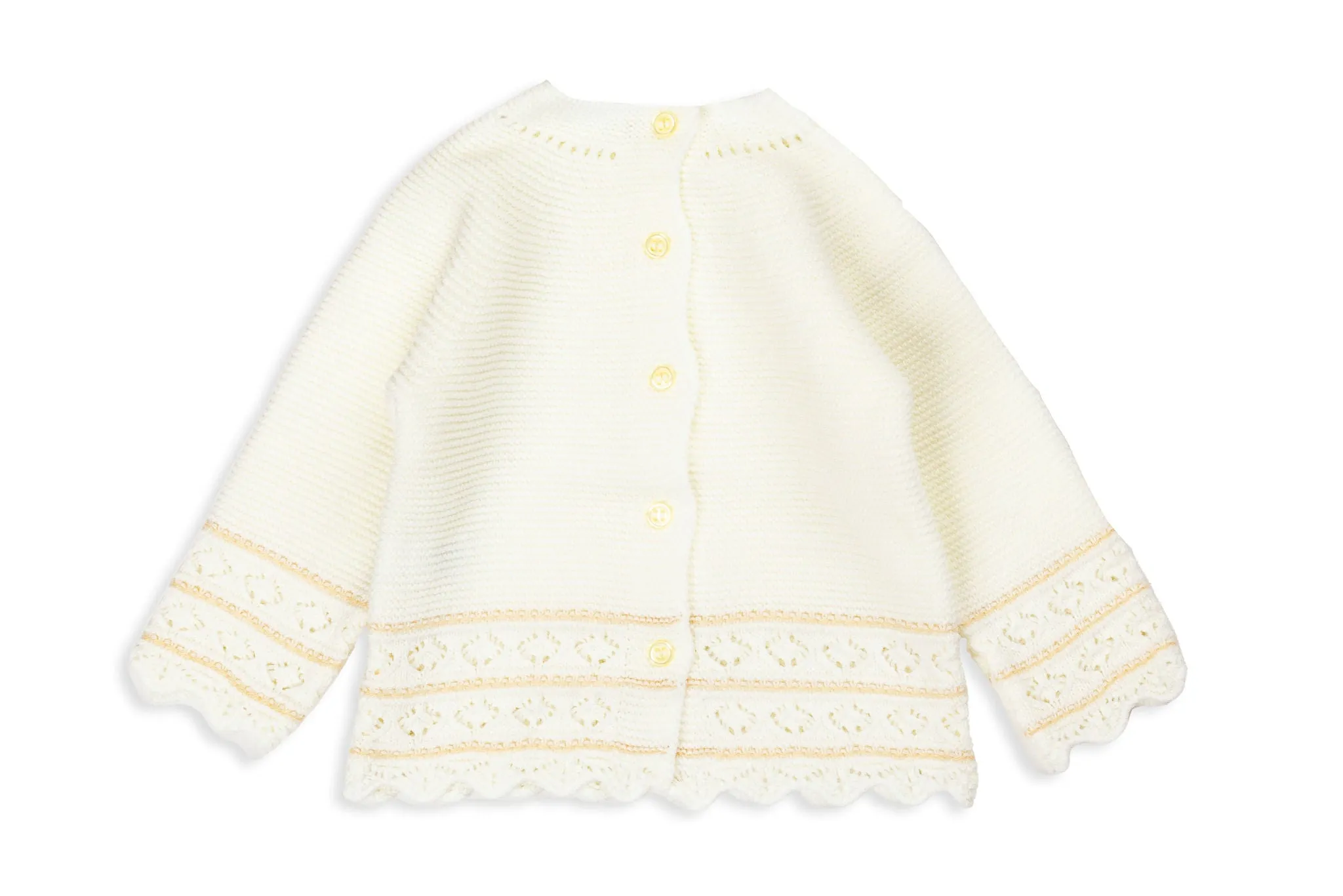 Ivory  & Beige Knit Baby Shorts Set