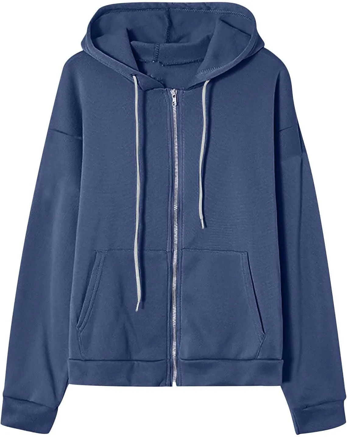 Jackets for Women Zip Up Hoodies Long Sleeve Lightweight Sweatshirts Oversized Loose Fit Athletic Outfit With Pockets