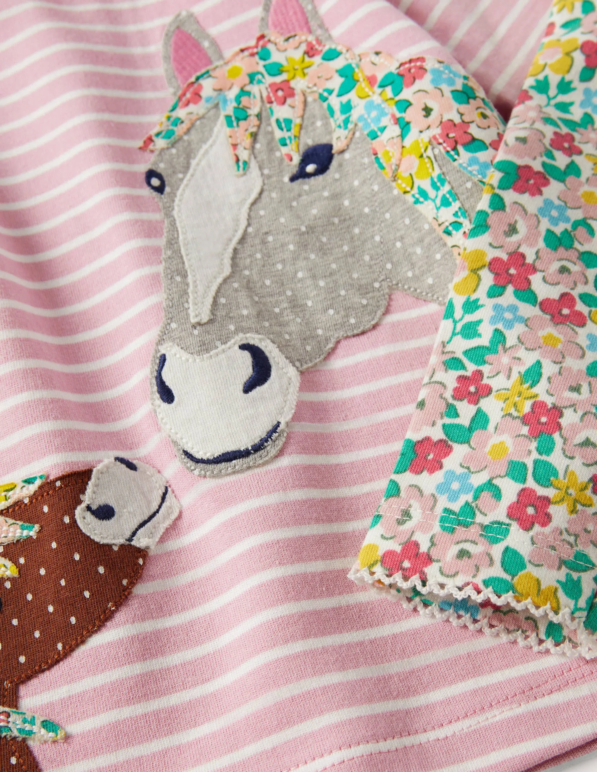 Jersey Dress and Legging Set-Boto Pink Spring Floral Horses
