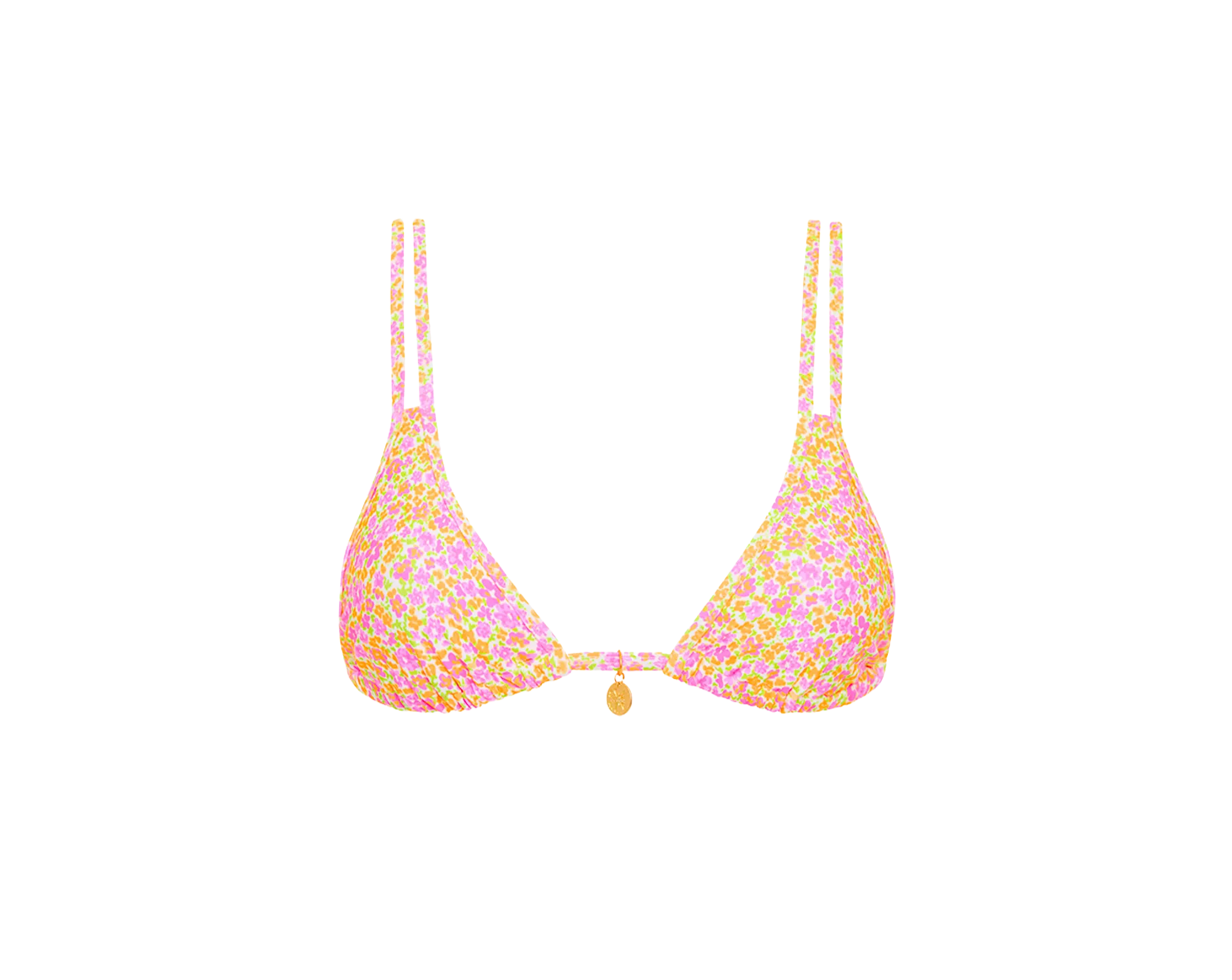 Kulani Kinis Twin Strap Bralette Bikini Top - Champagne Blossom - FINAL SALE