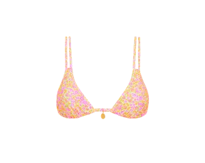 Kulani Kinis Twin Strap Bralette Bikini Top - Champagne Blossom - FINAL SALE