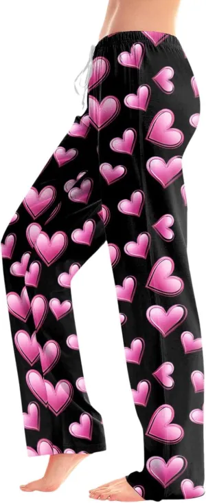 Ladies' 2025 Valentine Fashion Casual Printed Casual Pants Women Pants Size 14
