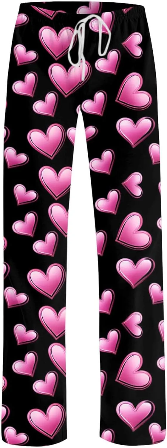 Ladies' 2025 Valentine Fashion Casual Printed Casual Pants Women Pants Size 14