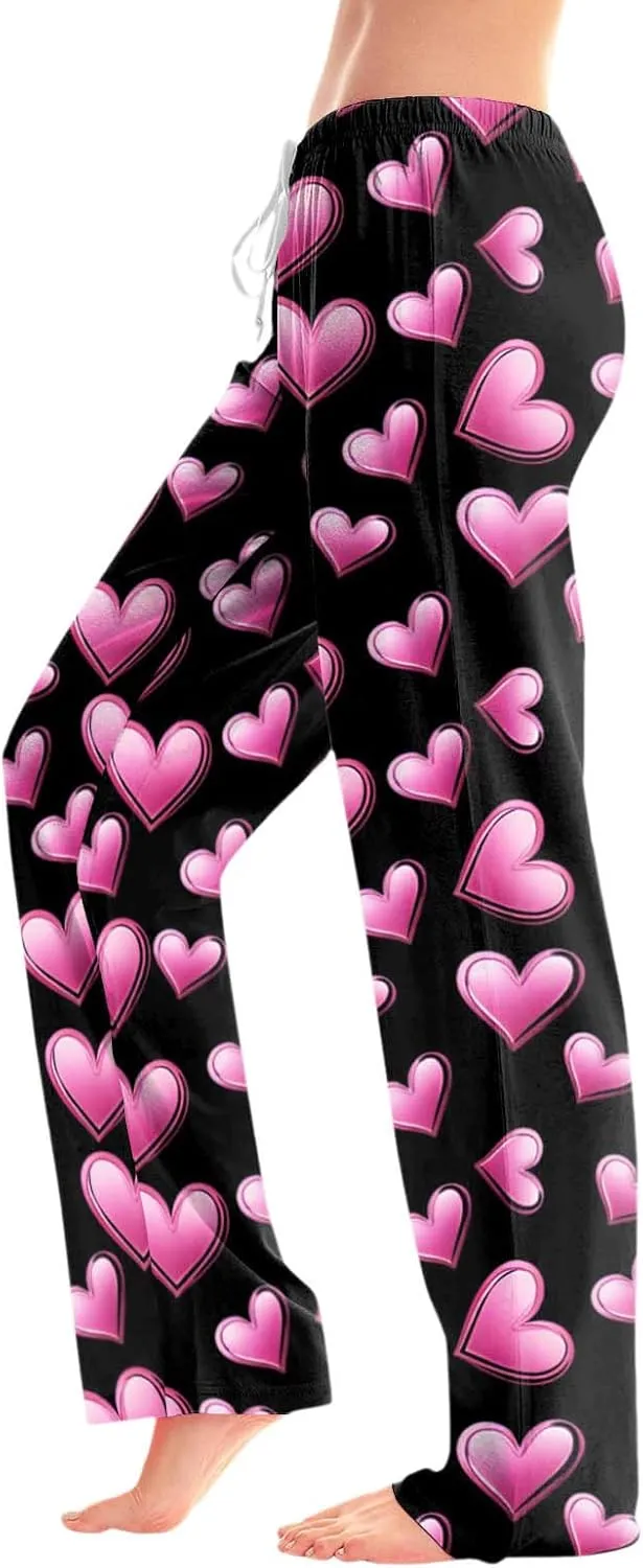 Ladies' 2025 Valentine Fashion Casual Printed Casual Pants Women Pants Size 14