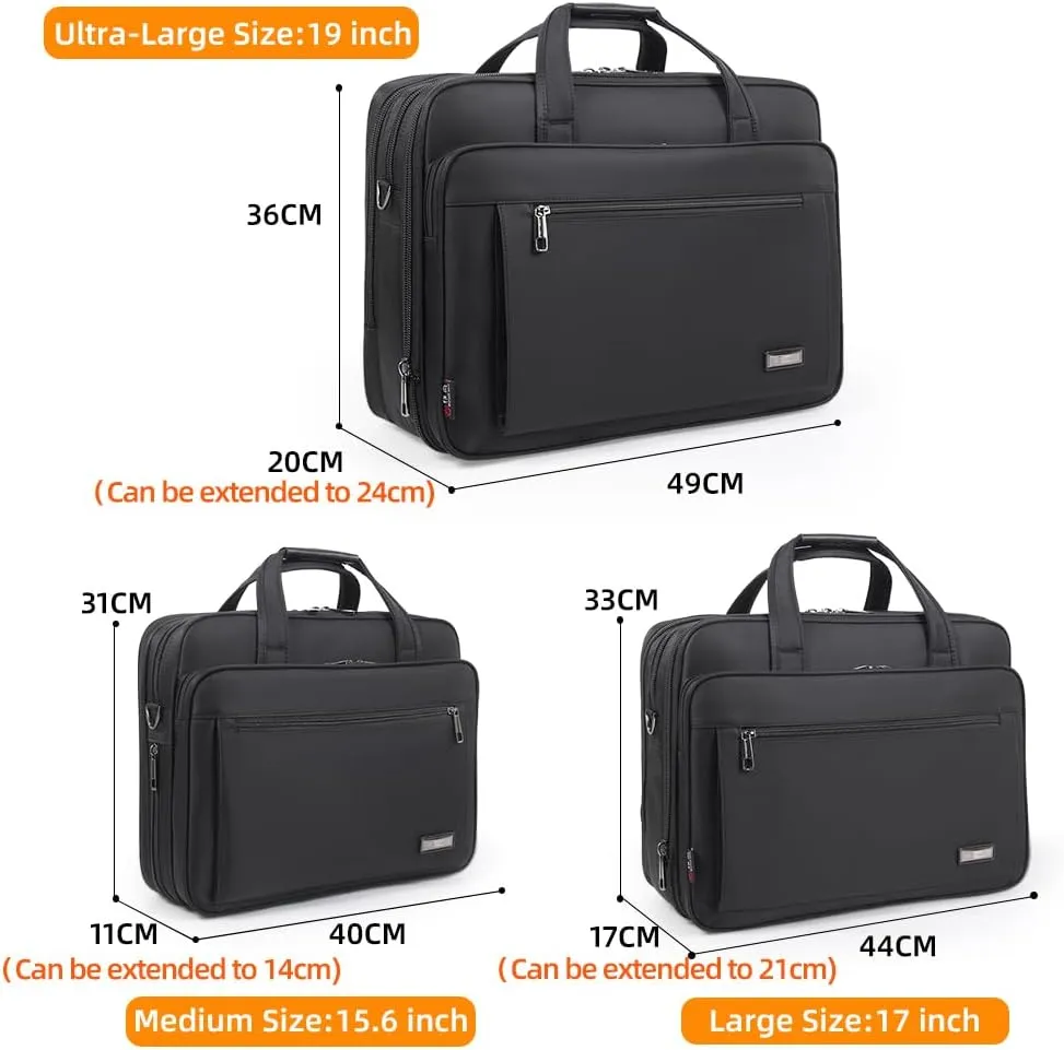 Large Briefcases For Men Canvas Tote Bag 15.6 Inch 17 Inches 19 Inch Laptop Case Work Bags Office Messenger Bag Business File