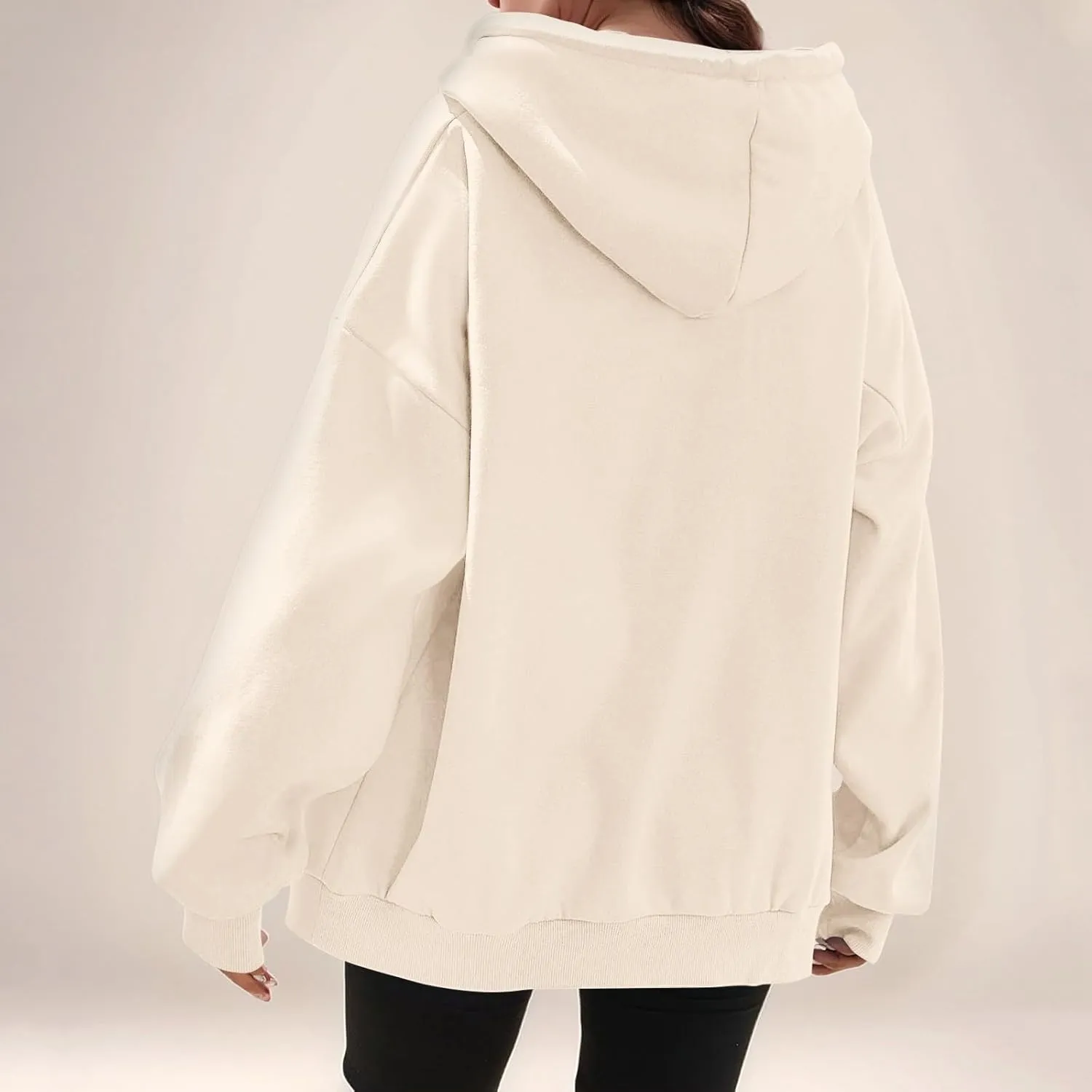 lcyhony Womens Fleece Zip Up Hoodie Trendy Oversized Long Sleeve Sweatshirt Lightweight Casual Workout Jackets with Pockets
