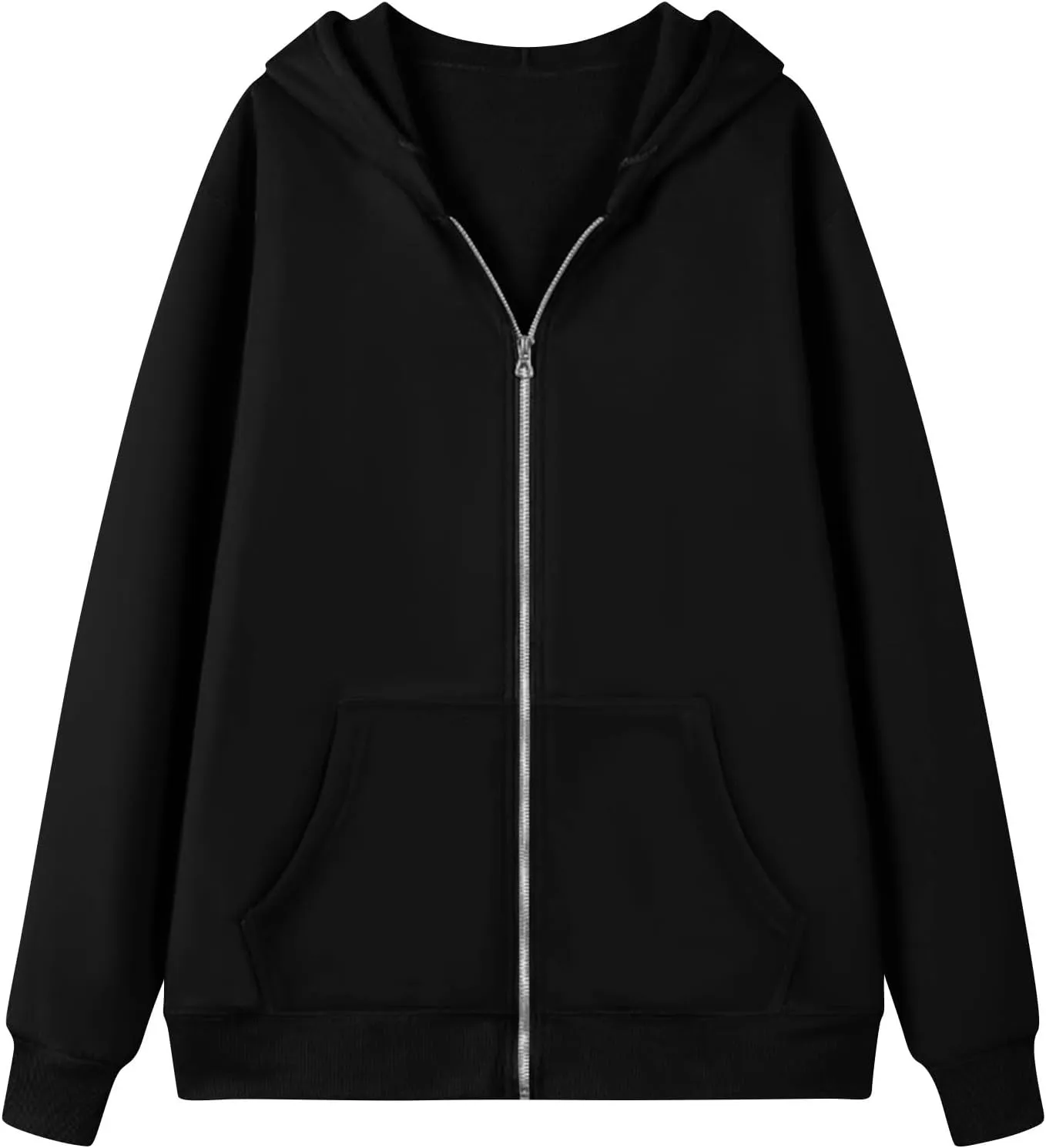 lcyhony Womens Fleece Zip Up Hoodie Trendy Oversized Long Sleeve Sweatshirt Lightweight Casual Workout Jackets with Pockets