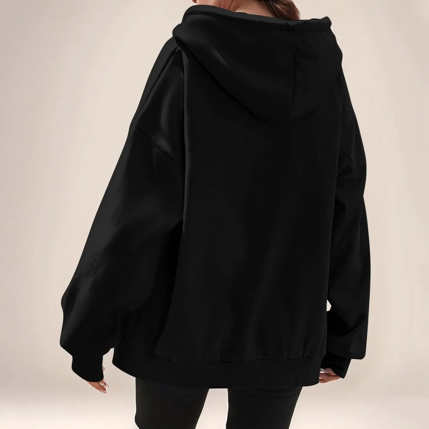 lcyhony Womens Fleece Zip Up Hoodie Trendy Oversized Long Sleeve Sweatshirt Lightweight Casual Workout Jackets with Pockets