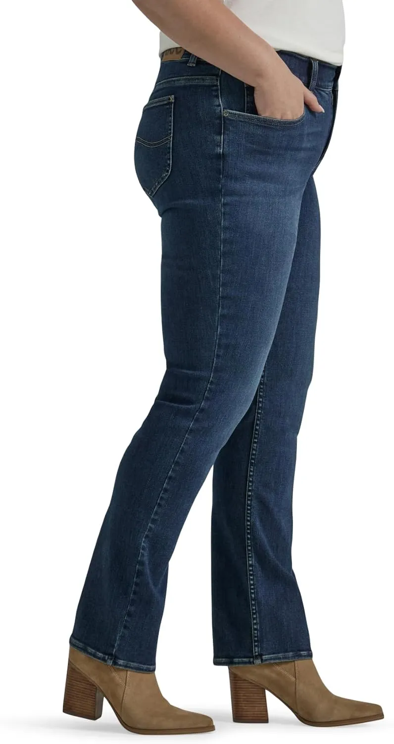 Lee womens Plus Size Ultra Lux Comfort With Flex Motion Straight Leg Jean