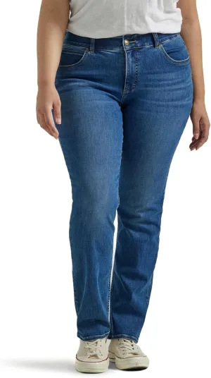 Lee womens Plus Size Ultra Lux Comfort With Flex Motion Straight Leg Jean