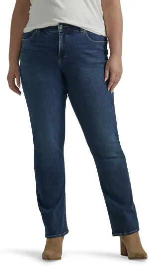 Lee womens Plus Size Ultra Lux Comfort With Flex Motion Straight Leg Jean