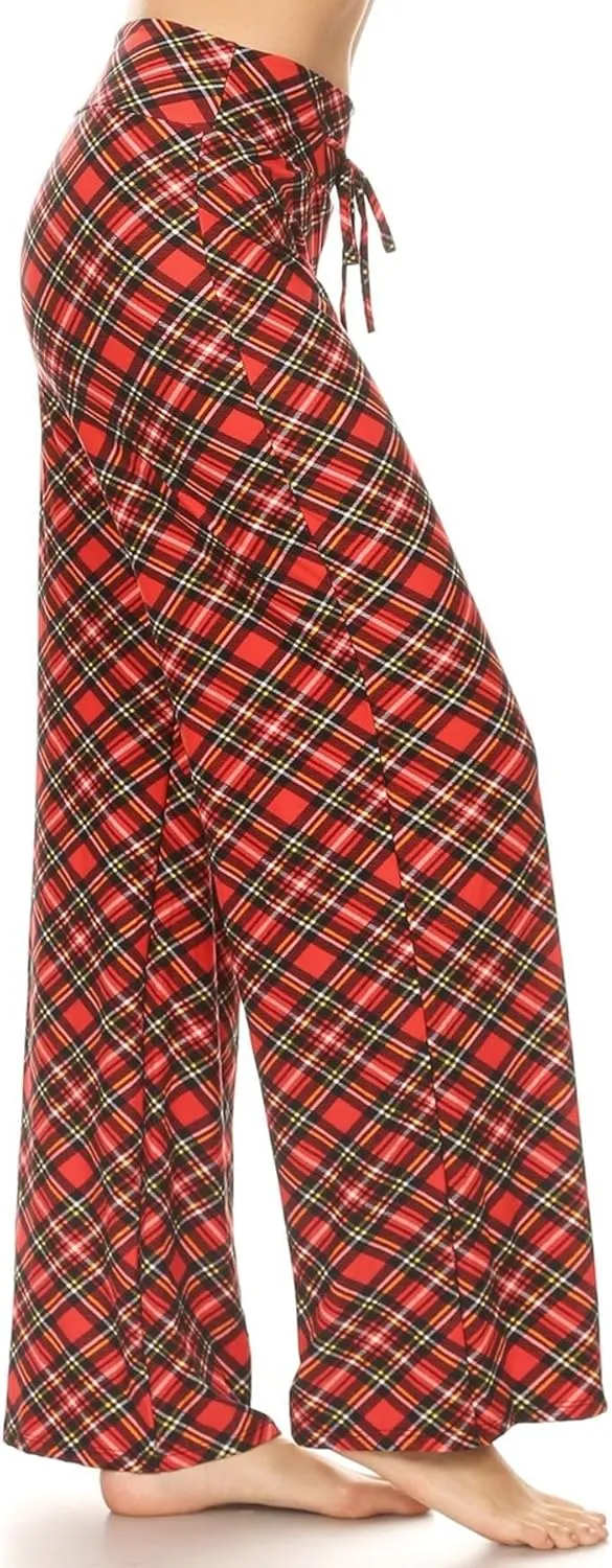 Leggings Depot Women's Drawstring Pajama Pants Wide Leg Casual Comfy Sleepwear for Lounge and Yoga
