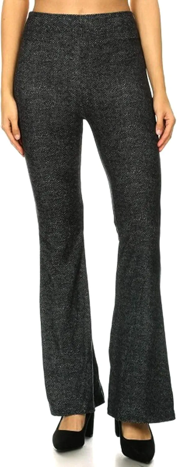Leggings Depot Women's High Waist Flared Casual, Work, Lounge Palazzo Pants-Wide Leg