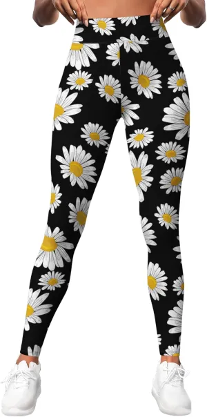 Leggings for Women Funny Printed Gym Womens Yoga Pants Floral Legging Athletic Print Pant