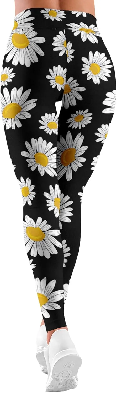 Leggings for Women Funny Printed Gym Womens Yoga Pants Floral Legging Athletic Print Pant