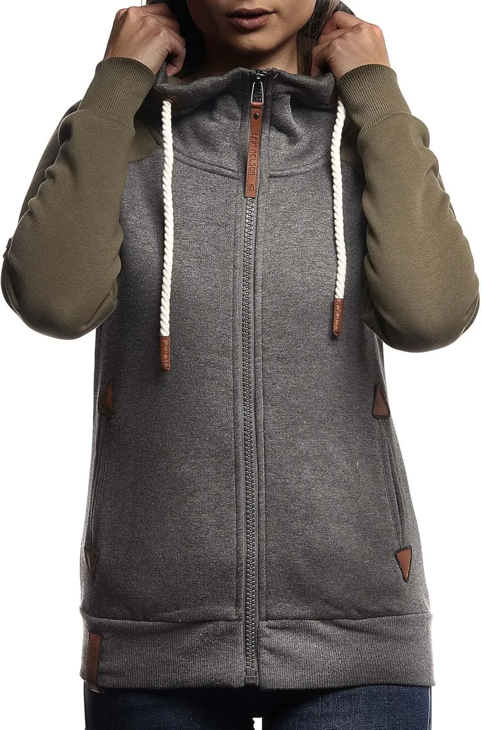 Leif Nelson women's Jacket Hooded Hoodie oversize Full-Zip Sweatshirt Sweater Pullover Longsleeve Long Sleeve Casual LN10255