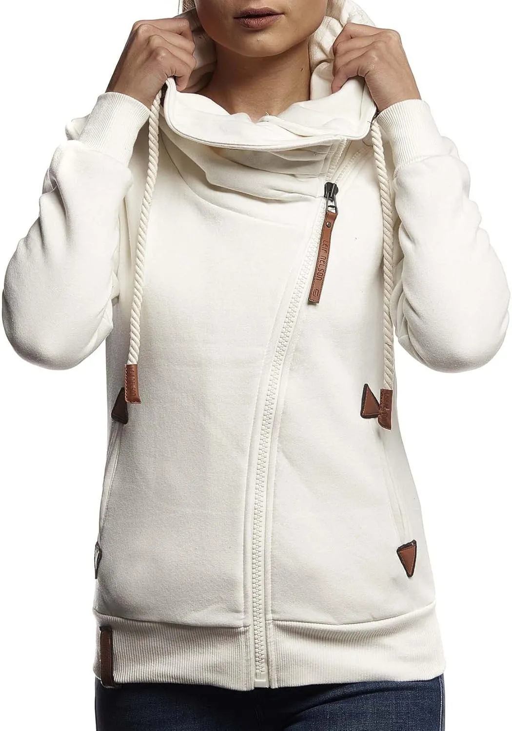 Leif Nelson women's Jacket Hooded Hoodie oversize Full-Zip Sweatshirt Sweater Pullover Longsleeve Long Sleeve Casual LN10260