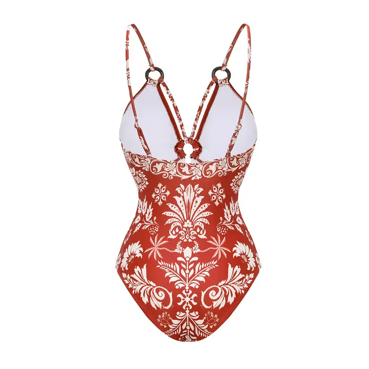Lesly - V-Neck Printed Two-Piece Swimwear Set