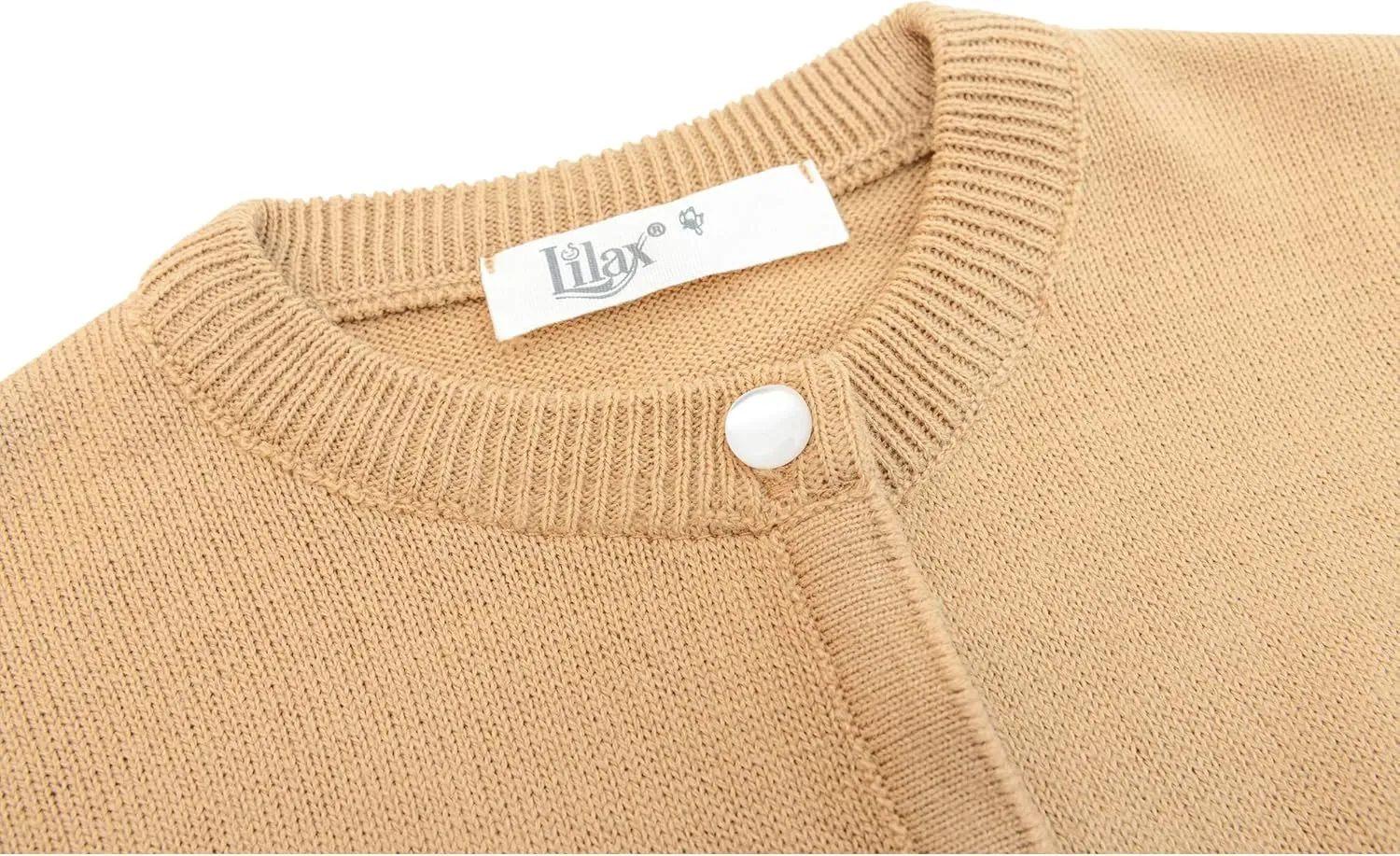 Lilax Little Girls' Knit Basic Cardigan, Long Sleeve Button Up Sweater