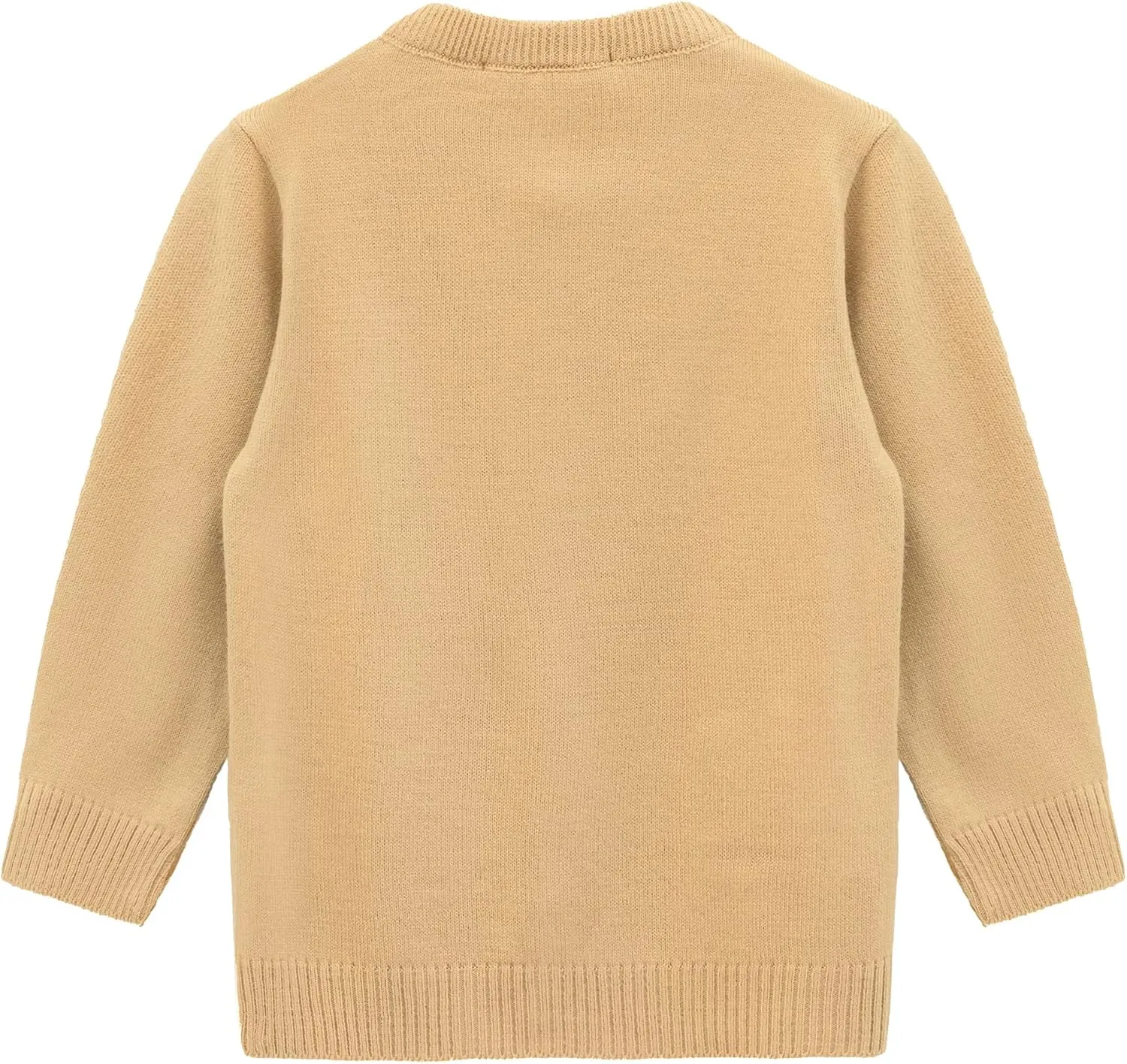 Lilax Little Girls' Knit Basic Cardigan, Long Sleeve Button Up Sweater