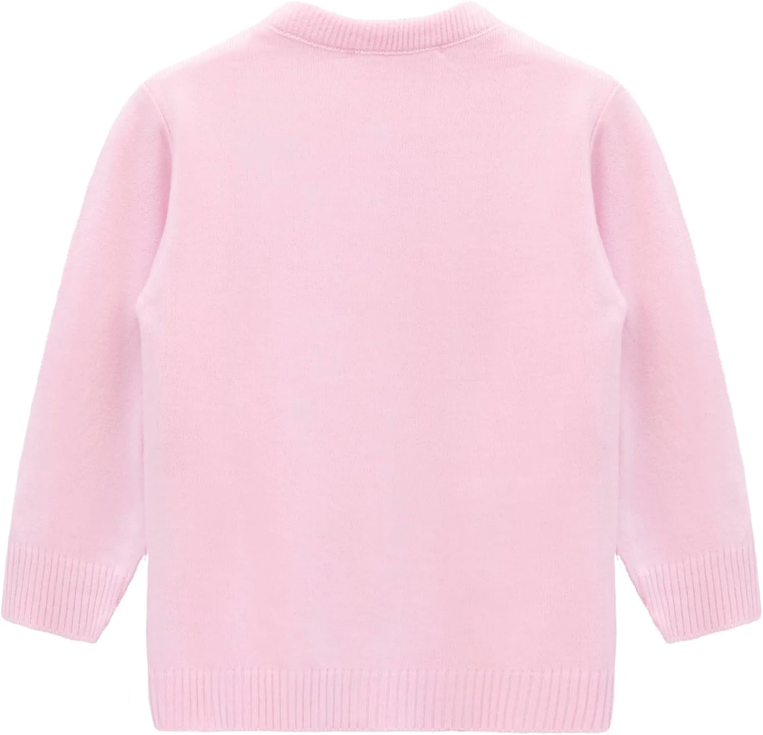 Lilax Little Girls' Knit Basic Cardigan, Long Sleeve Button Up Sweater