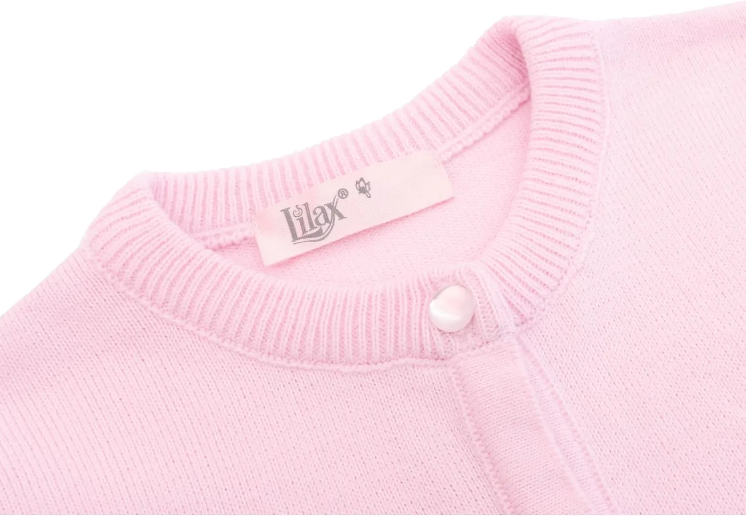 Lilax Little Girls' Knit Basic Cardigan, Long Sleeve Button Up Sweater