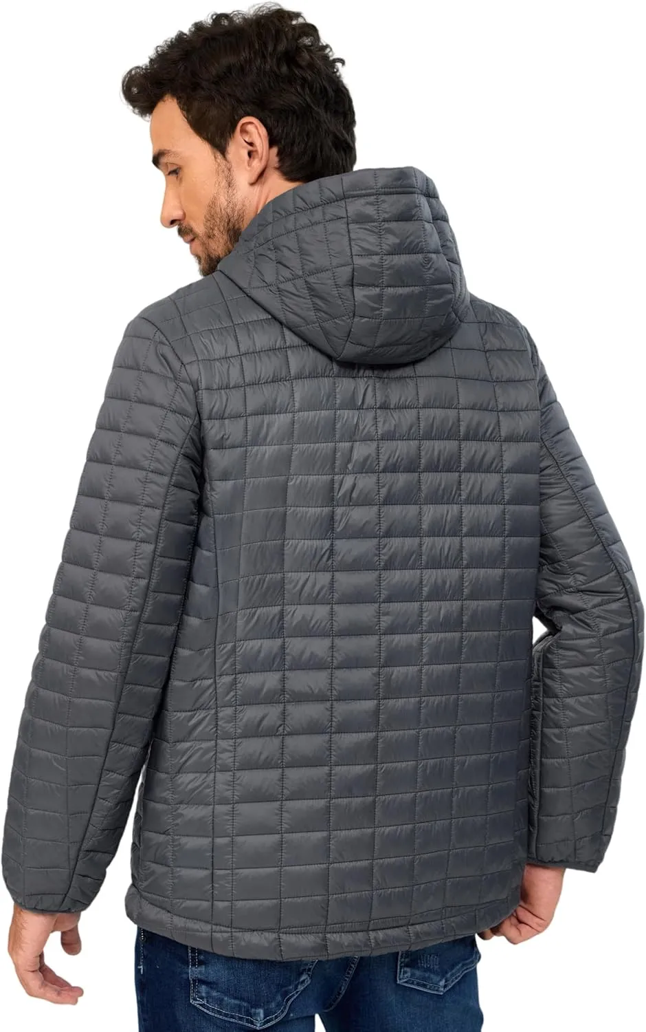 Little Donkey Andy Puffer Jacket Men Winter Coat with Hood Lightweight Jackets Waterproof with Recycled Insulation Outdoor