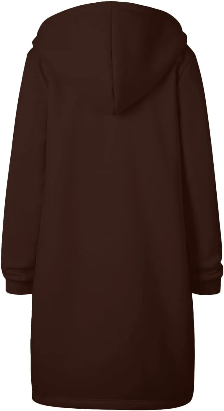 Long Sweatshirts For Women To Wear With Leggings Zip Up Hoodie Lightweight Oversized Jackets 2025 Coat with Pockets