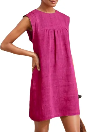 Loose Sleeveless Cotton Linen Tunic Sundress Women Summer Casual Beach Vacation Short Shift Tank Mini Dress