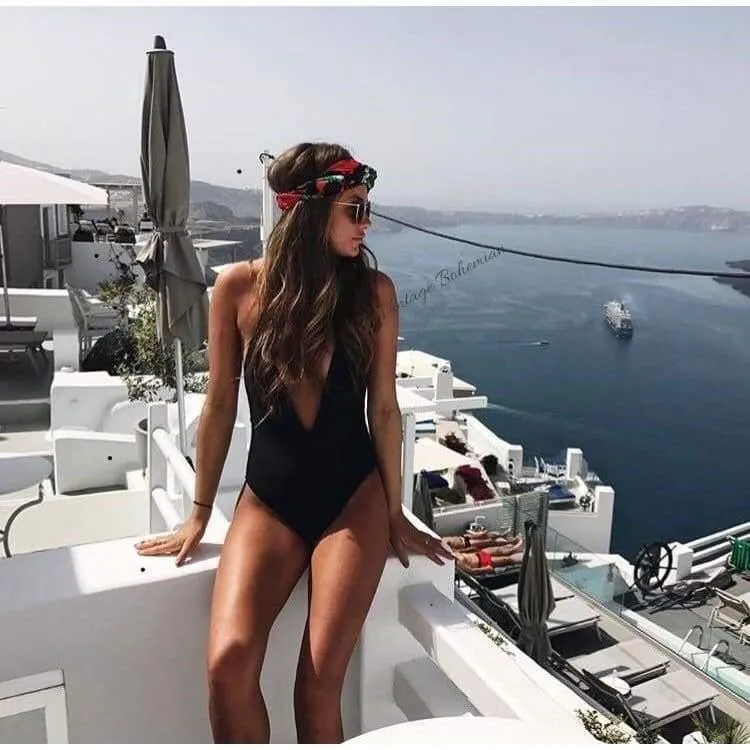 Lux Backless Vintage Style Swimsuit