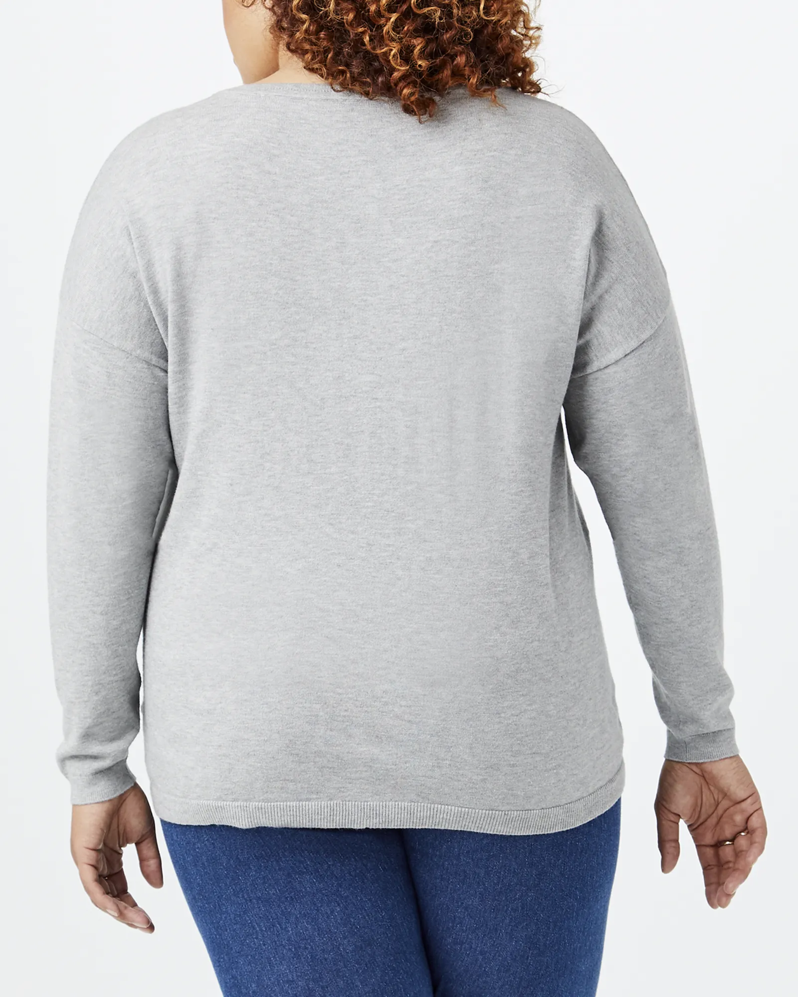 Margo Polka Dot Sweater | Light Grey / White