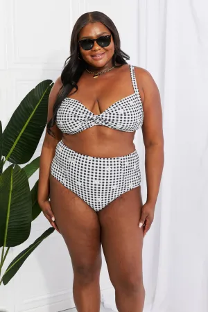 Marina West Swim Take A Dip Twist High-Rise Bikini in Black - Ships from The US