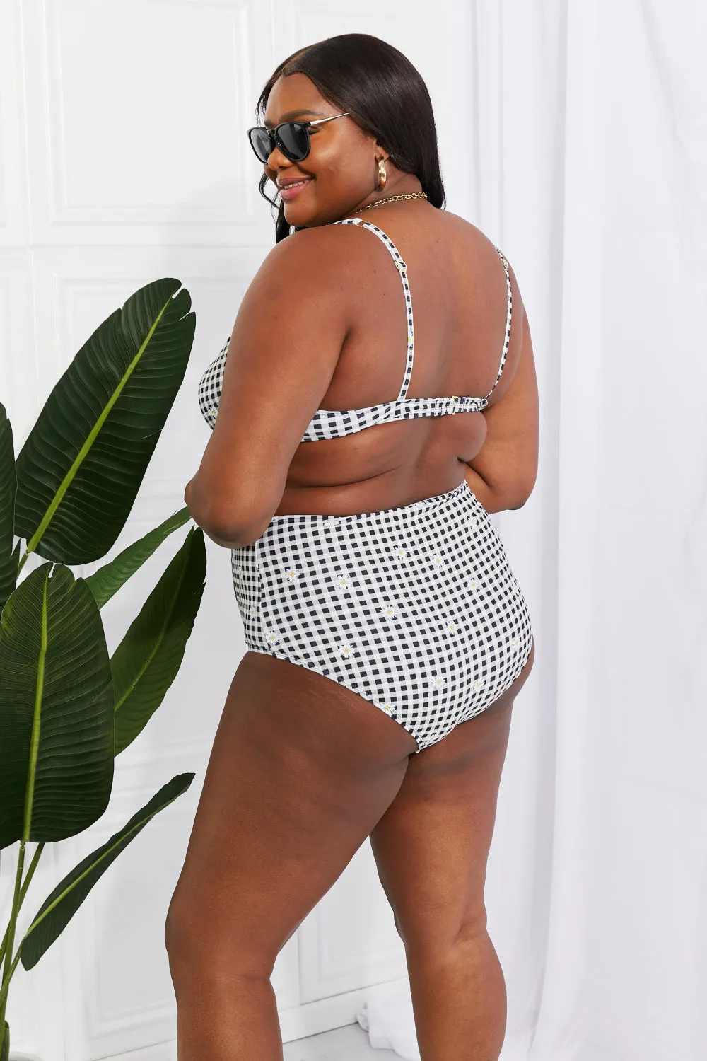Marina West Swim Take A Dip Twist High-Rise Bikini in Black - Ships from The US