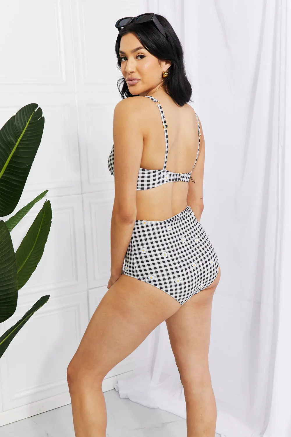 Marina West Swim Take A Dip Twist High-Rise Bikini in Black - Ships from The US